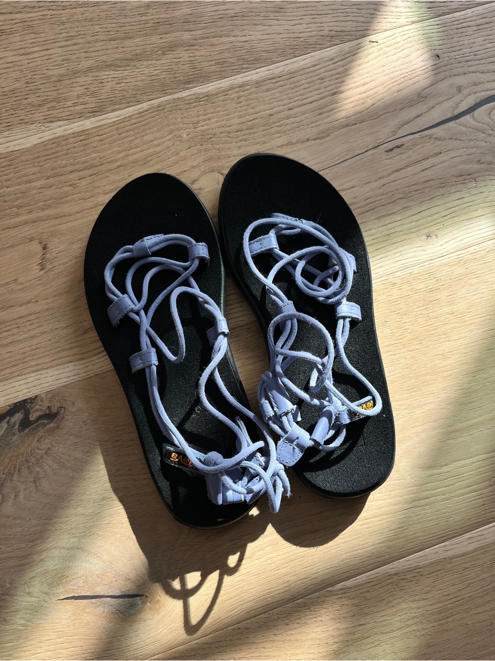 Teva Black Sandals with Light Purple Straps
